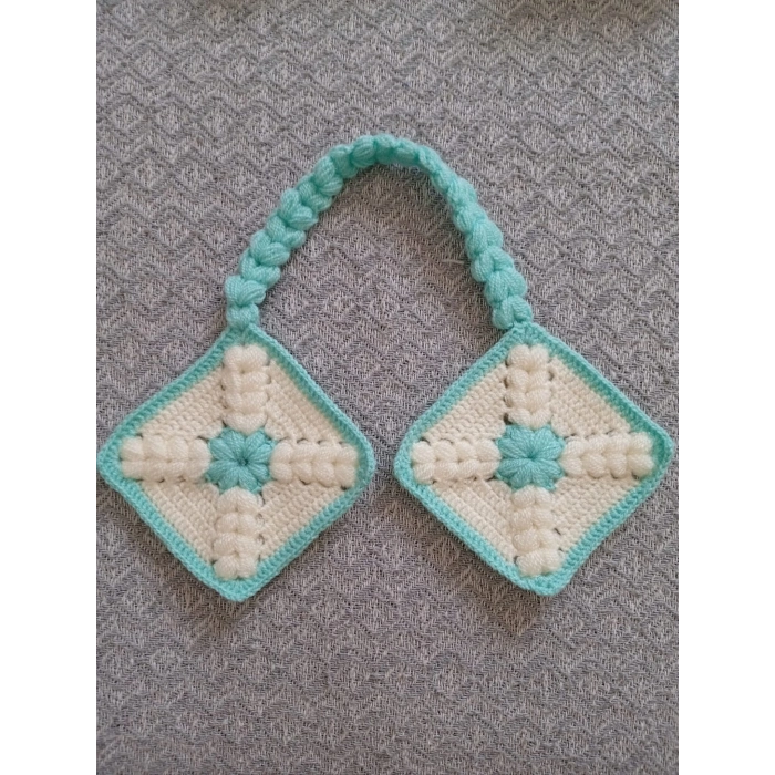 El Yapımı Dekoratif Mutfak Tutacak (Beyaz-Mavi)