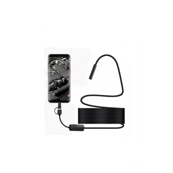 Endoskop Yılan Video Kamera Led’li 5 Metre 7 Mm Sert Kablo Yüksek Kaliteli Stereo
