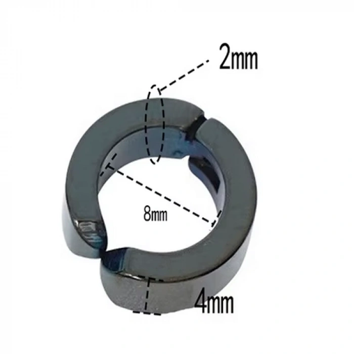 Erkek Küpesi - 1 Adet Çelik Kıstırmalı Küpe Paslanmaz Atmaz Çelik Gümüş Renk Küpe