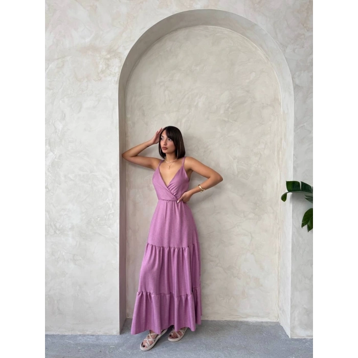 Fırfırlı katlı elbise s255049