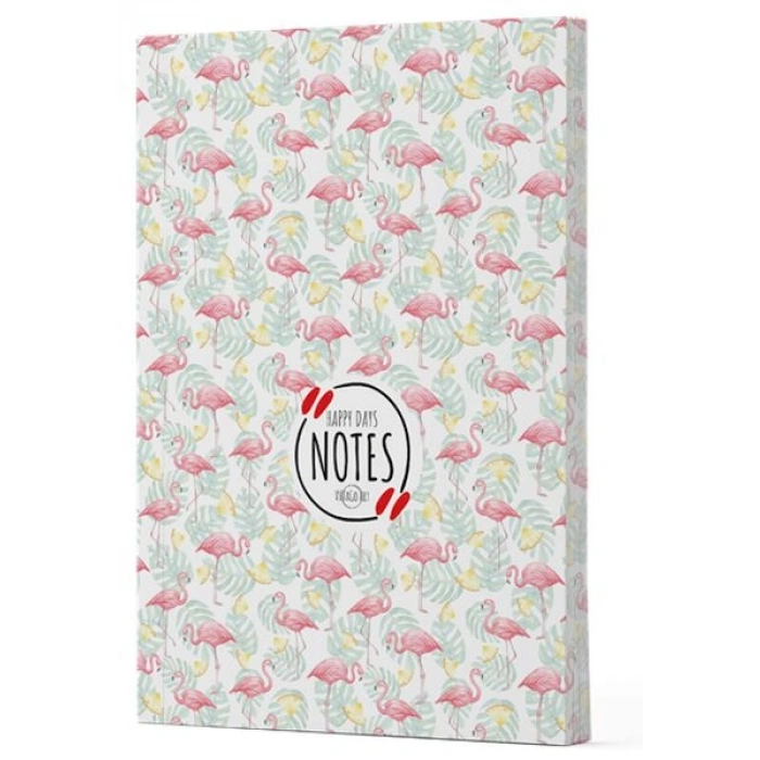 Flamingo 3 - Yan Boyamalı Çizgili Defter