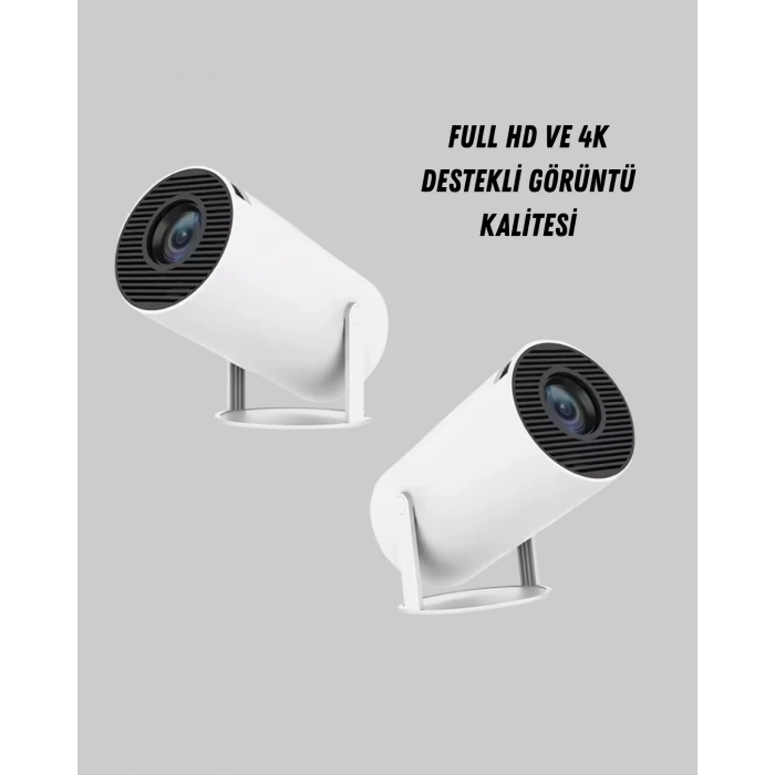 Full HD 4K Destekli Akıllı Projeksiyon – 130 inç Ekran, Uzun Ömürlü Ampul ve Çoklu Giriş