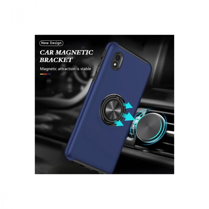 Galaxy A01 Core Kılıf Elit Yüzüklü Kapak - Lacivert
