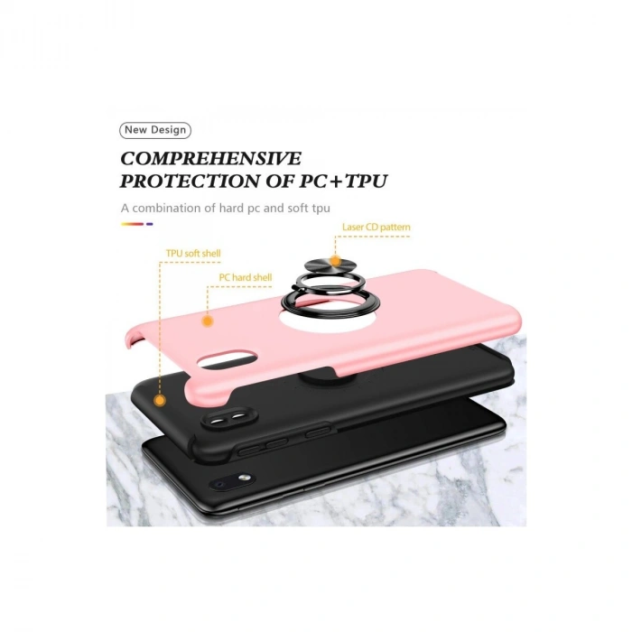 Galaxy A01 Core Kılıf Elit Yüzüklü Kapak - Pembe