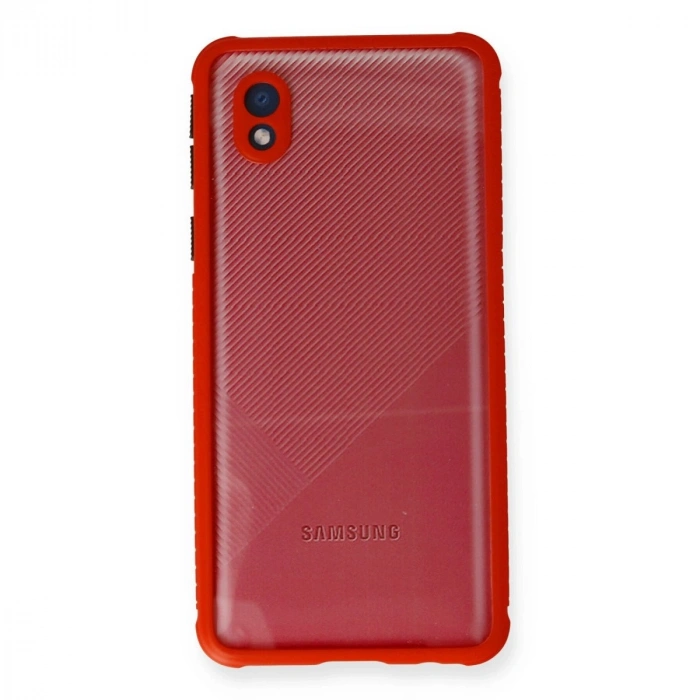 Galaxy A01 Core Kılıf Miami Şeffaf  - Kırmızı