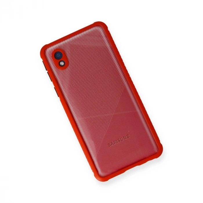 Galaxy A01 Core Kılıf Miami Şeffaf  - Kırmızı