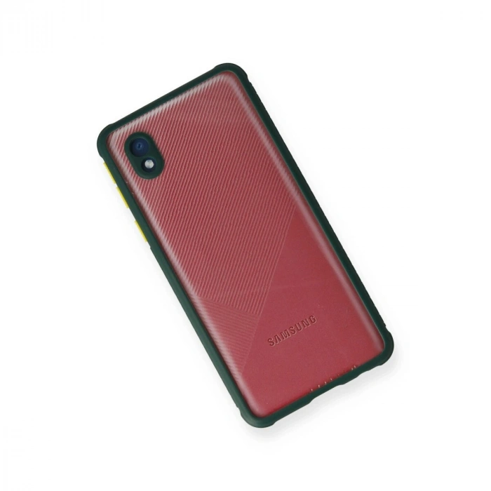 Galaxy A01 Core Kılıf Miami Şeffaf  - Koyu Yeşil