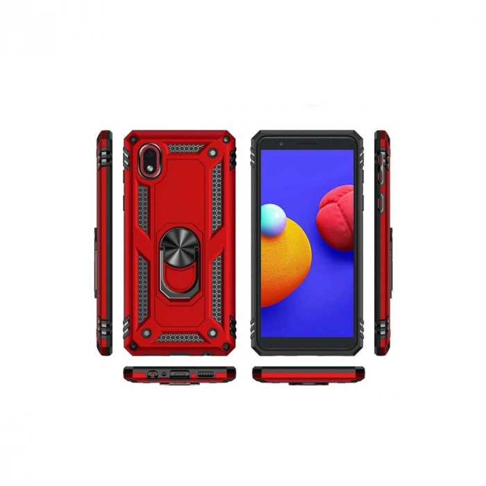 Galaxy A01 Core Kılıf Sofya Yüzüklü  Kapak - Rose