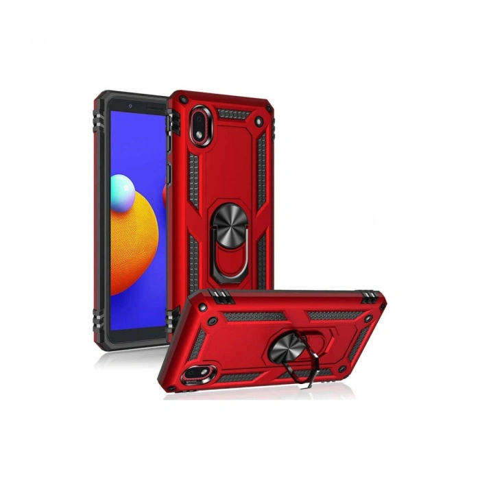 Galaxy A01 Core Kılıf Sofya Yüzüklü  Kapak - Rose