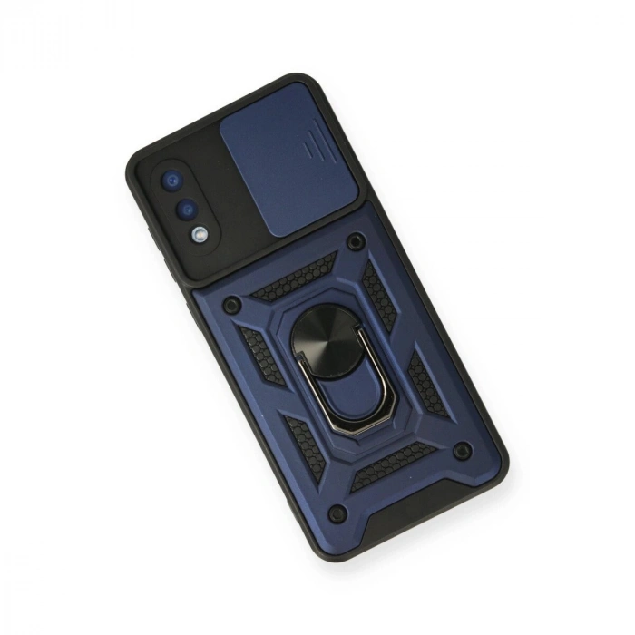 Galaxy A02 Kılıf Pars Lens Yüzüklü  - Lacivert