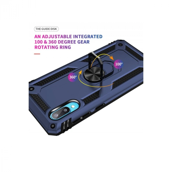 Galaxy A02 Kılıf Sofya Yüzüklü  Kapak - Lacivert