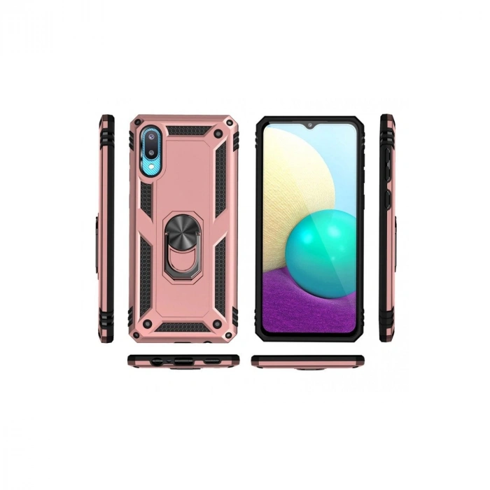 Galaxy A02 Kılıf Sofya Yüzüklü  Kapak - Rose