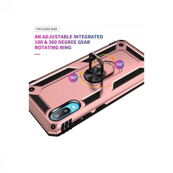 Galaxy A02 Kılıf Sofya Yüzüklü  Kapak - Rose