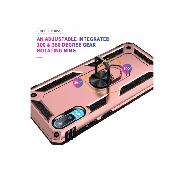 Galaxy A02 Kılıf Sofya Yüzüklü  Kapak - Rose