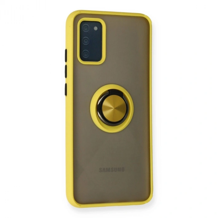 Galaxy A02s Kılıf Montreal Yüzüklü  Kapak - Sarı