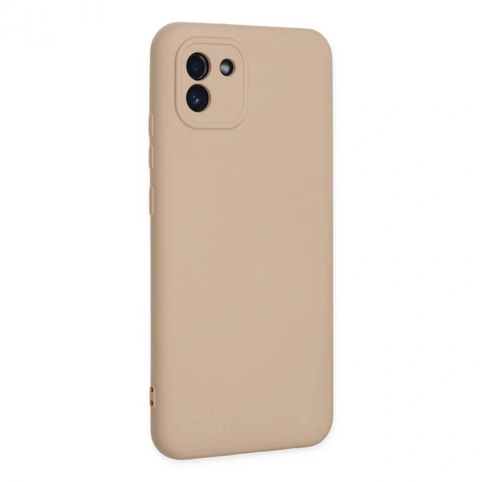Galaxy A03 Kılıf Nano İçi Kadife  - Pudra