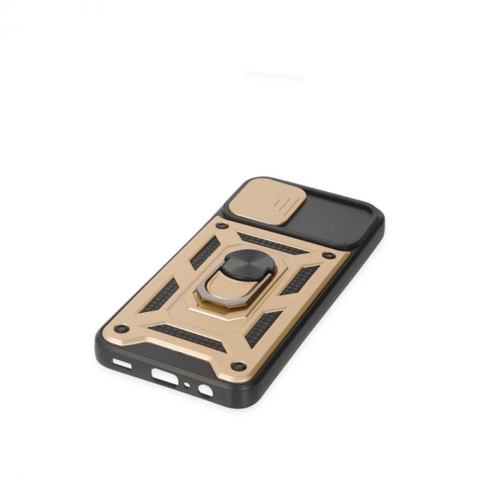 Galaxy A03 Kılıf Pars Lens Yüzüklü  - Gold