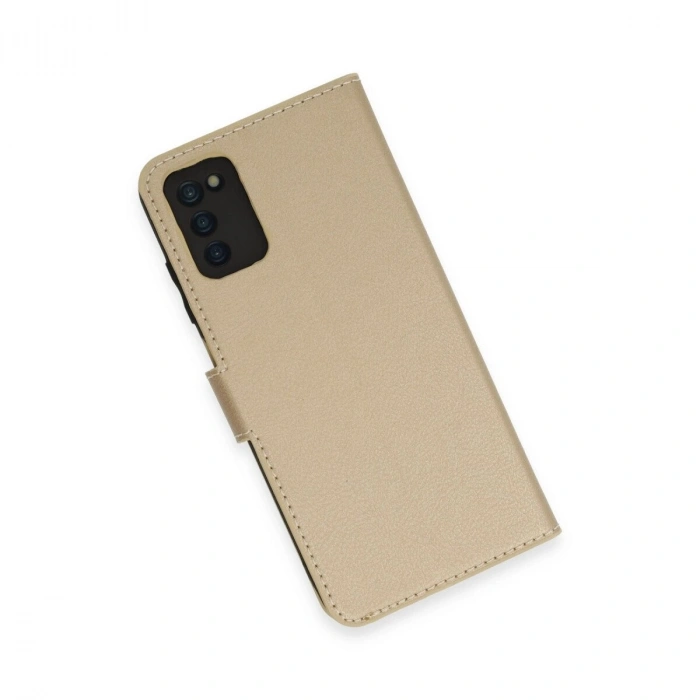 Galaxy A03s Kılıf Trend S Plus Kapaklı Kılıf - Gold