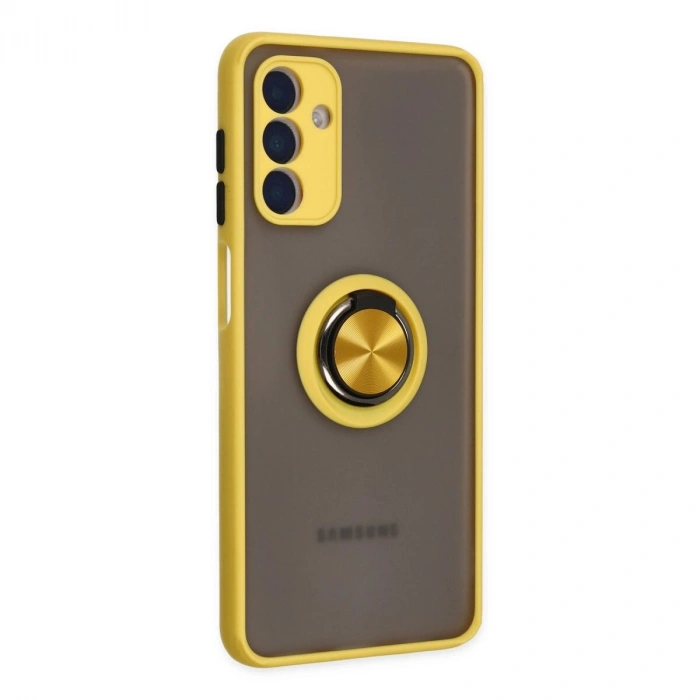 Galaxy A04s Kılıf Montreal Yüzüklü  Kapak - Sarı