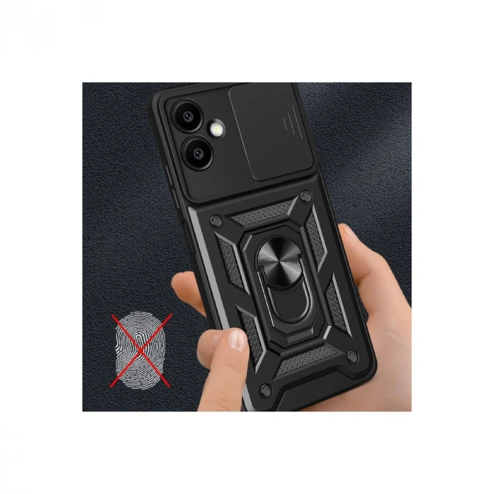 Galaxy A06 Kılıf Pars Lens Yüzüklü  - Yeşil