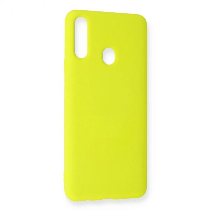 Galaxy A20s Kılıf Nano İçi Kadife  - Sarı