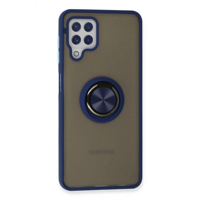 Galaxy A22 Kılıf Montreal Yüzüklü  Kapak - Lacivert