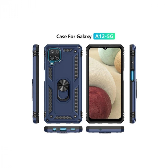 Galaxy A22 Kılıf Sofya Yüzüklü  Kapak - Lacivert