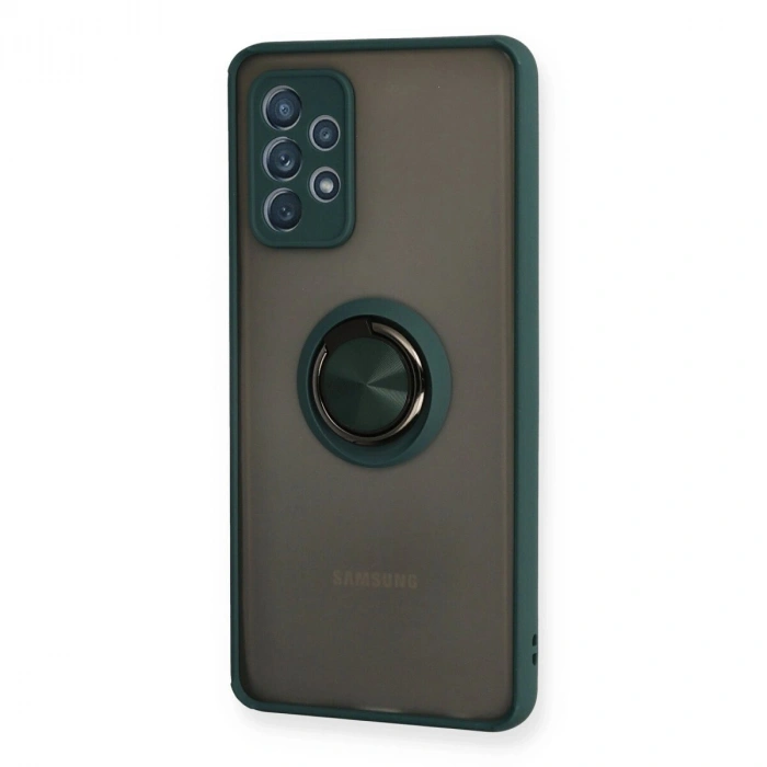 Galaxy A72 Kılıf Montreal Yüzüklü  Kapak - Yeşil