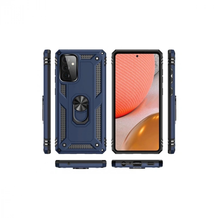 Galaxy A72 Kılıf Sofya Yüzüklü  Kapak - Lacivert