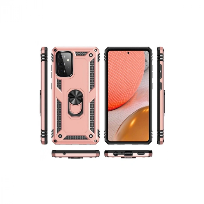 Galaxy A72 Kılıf Sofya Yüzüklü  Kapak - Rose