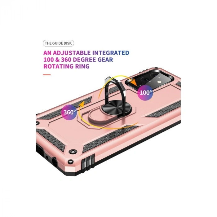 Galaxy A72 Kılıf Sofya Yüzüklü  Kapak - Rose