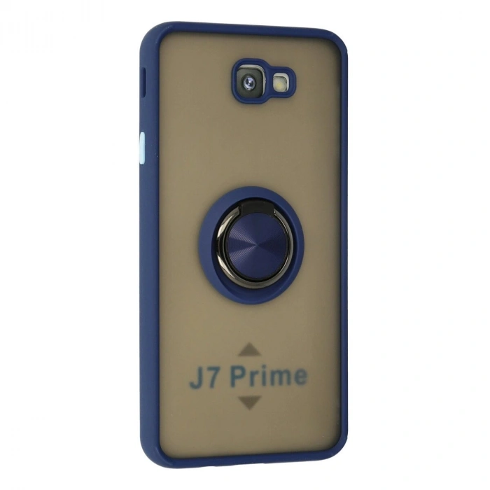 Galaxy J7 Prime Kılıf Montreal Yüzüklü  Kapak - Lacivert