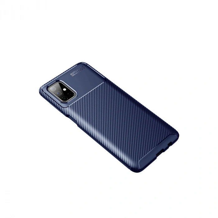Galaxy M51 Kılıf Auto Fus Karbon Kapak - Lacivert