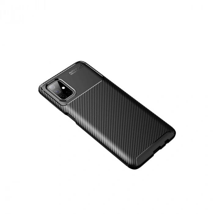 Galaxy M51 Kılıf Auto Fus Karbon Kapak - Siyah