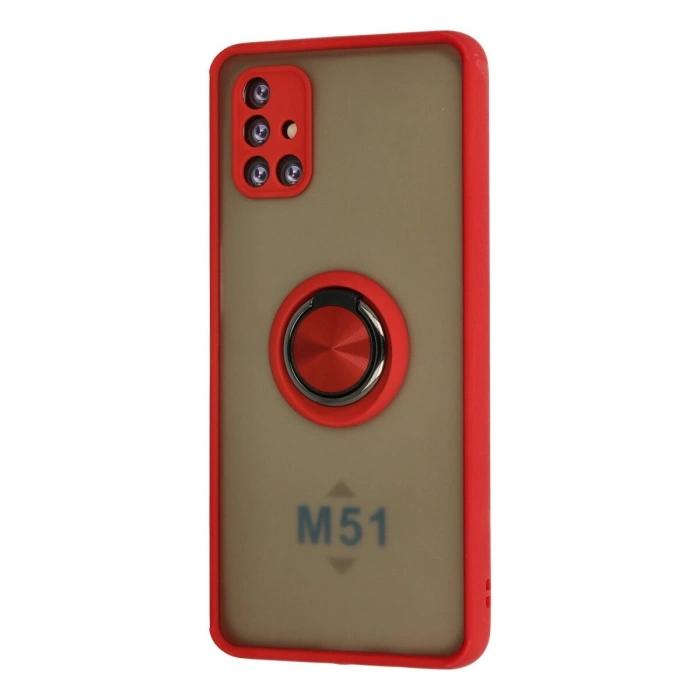 Galaxy M51 Kılıf Montreal Yüzüklü  Kapak - Kırmızı