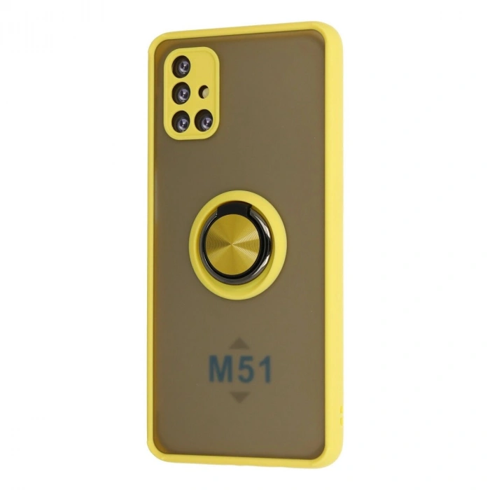 Galaxy M51 Kılıf Montreal Yüzüklü  Kapak - Sarı