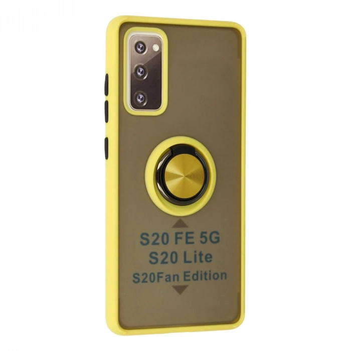 Galaxy S20 Fe Kılıf Montreal Yüzüklü  Kapak - Sarı