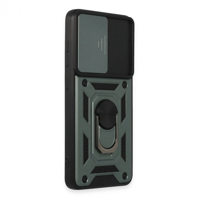 Galaxy S21 Fe Kılıf Pars Lens Yüzüklü  - Yeşil