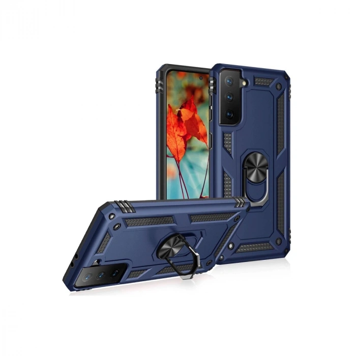 Galaxy S21 Kılıf Sofya Yüzüklü  Kapak - Lacivert