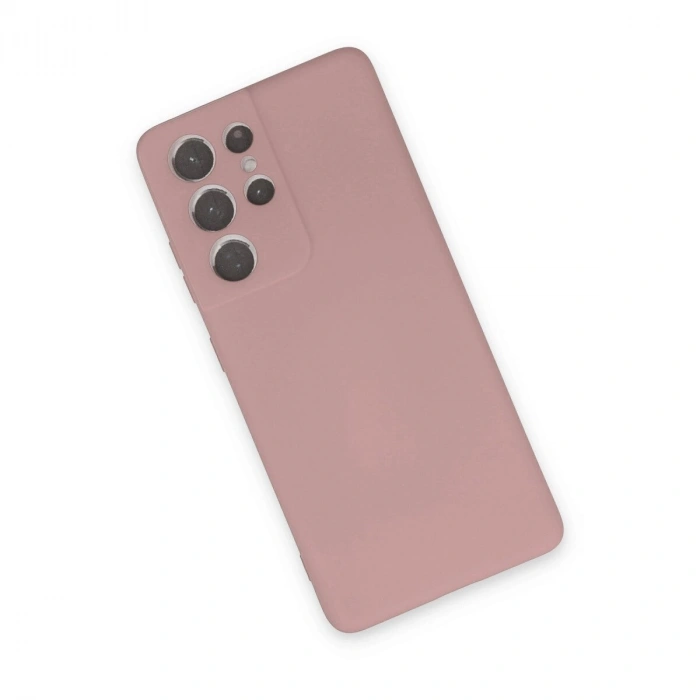 Galaxy S21 Ultra Kılıf Nano İçi Kadife  - Pudra