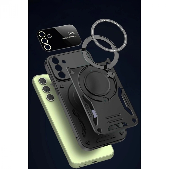 Galaxy S24 Fe Kılıf Joy Lens Standlı Kapak - Mor