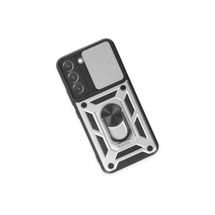 Galaxy S24 Kılıf Pars Lens Yüzüklü  - Gümüş