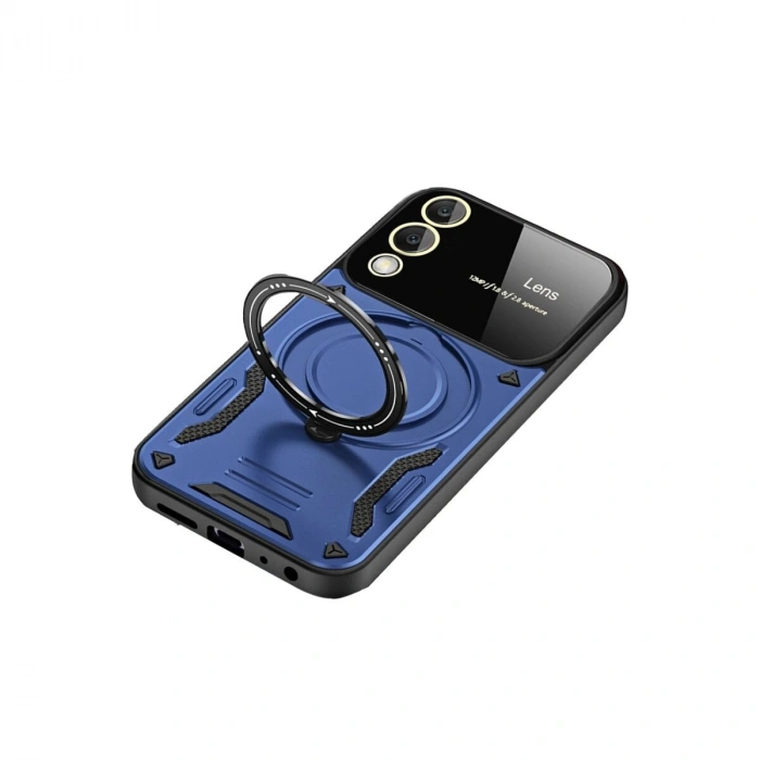 Galaxy S25 Edge Kılıf Joy Lens Standlı Kapak - Lacivert