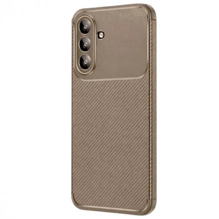 Galaxy S26 Plus Auto Fus Karbon Kapak - Kahverengi