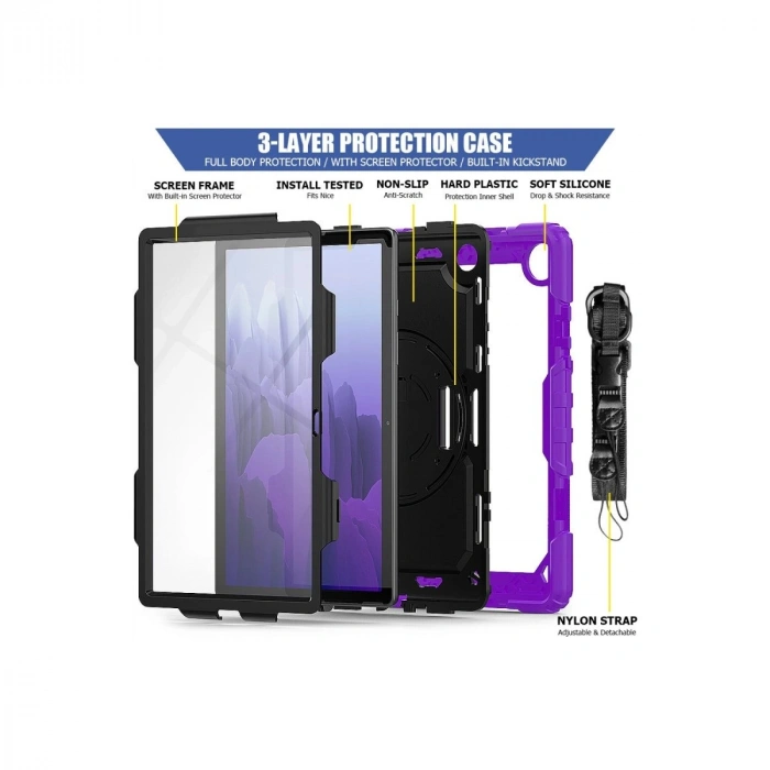Galaxy T500 Tab A7 10.4 Kılıf Pars Tablet Kapak - Mor