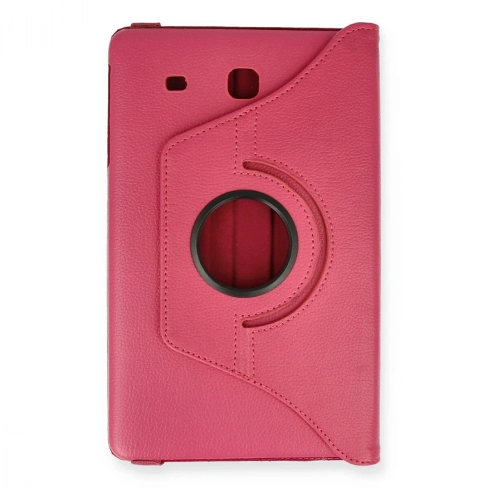 Galaxy T560 Tab E 9.7 Kılıf 360 Tablet Deri Kılıf - Pembe
