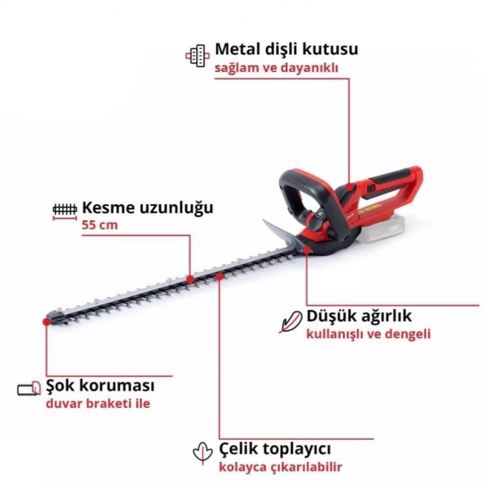 GC CH 1855/1 Lİ Solo Çit Budama Aküsüz