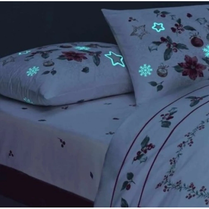 Glow Parlayan Çift Kişilik Nev Takımı Charm Kırmızı