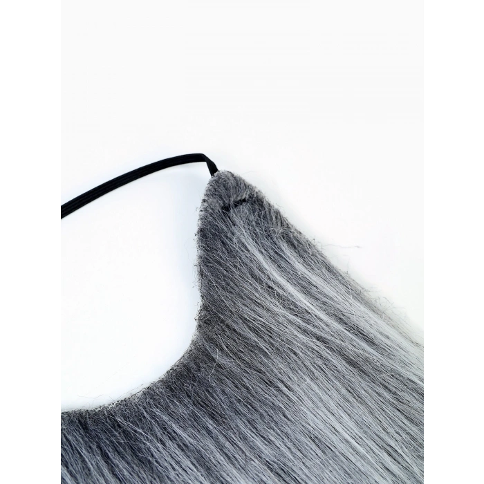 Gri Renk Lastikli Uzun Takma Sakal 40 cm