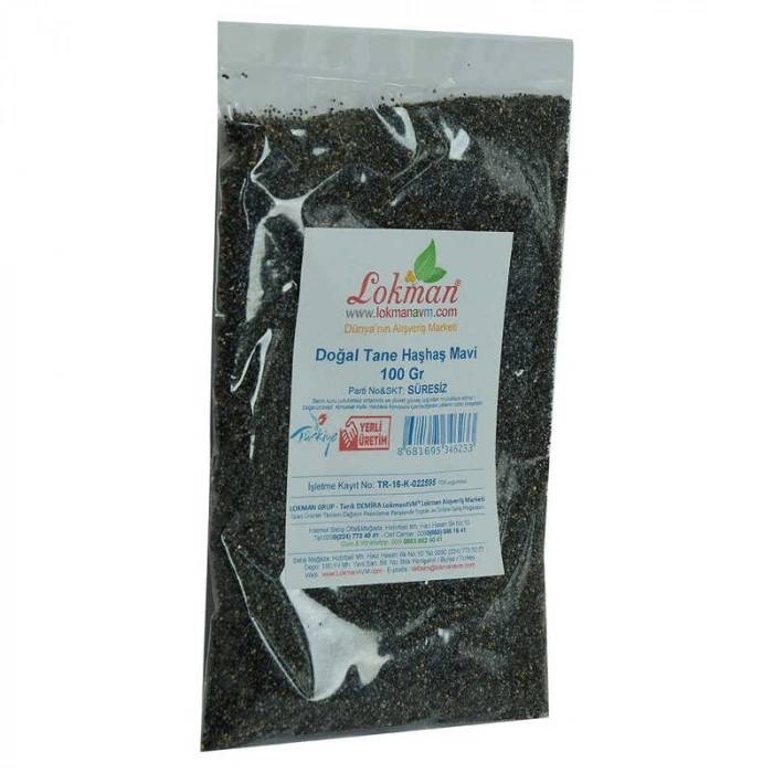 Haşhaş Tohumu Tane Doğal Mi 100 Gr Paket